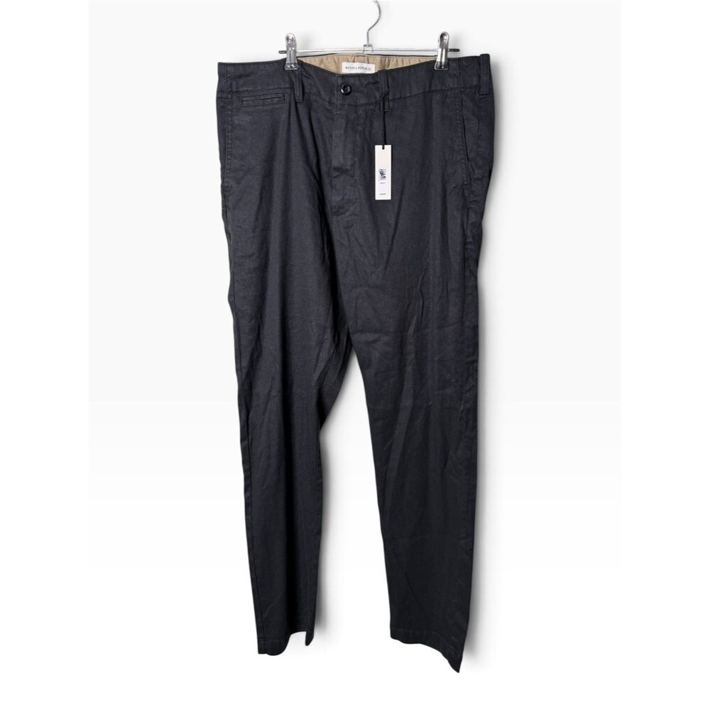 Banana Republic Black Size 35x34 Linen Blend Authentic Slim Chino Pants NWT